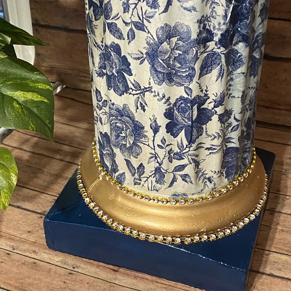 Plant stand - Blue toile - Picture 2 of 3